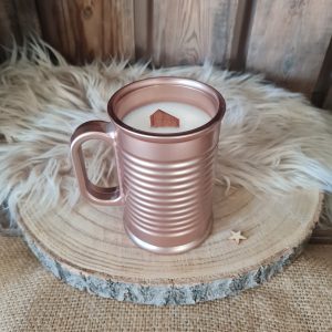 Bougie mug cuivré parfum framboise caramel