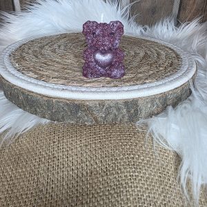 Bougie moulée ourson cœur
