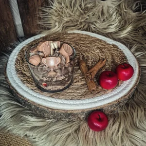 Bougie gourmande thème tennis parfum cidre cannelle