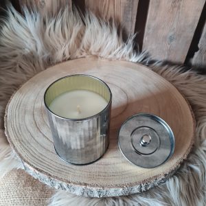 Bougie métal vintage gris parfumée