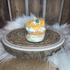 Bougie gourmande tartelette parfum citron meringué