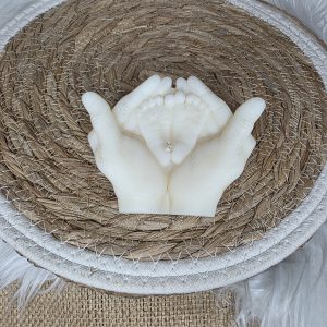 Bougie moulée mains pieds Bébé