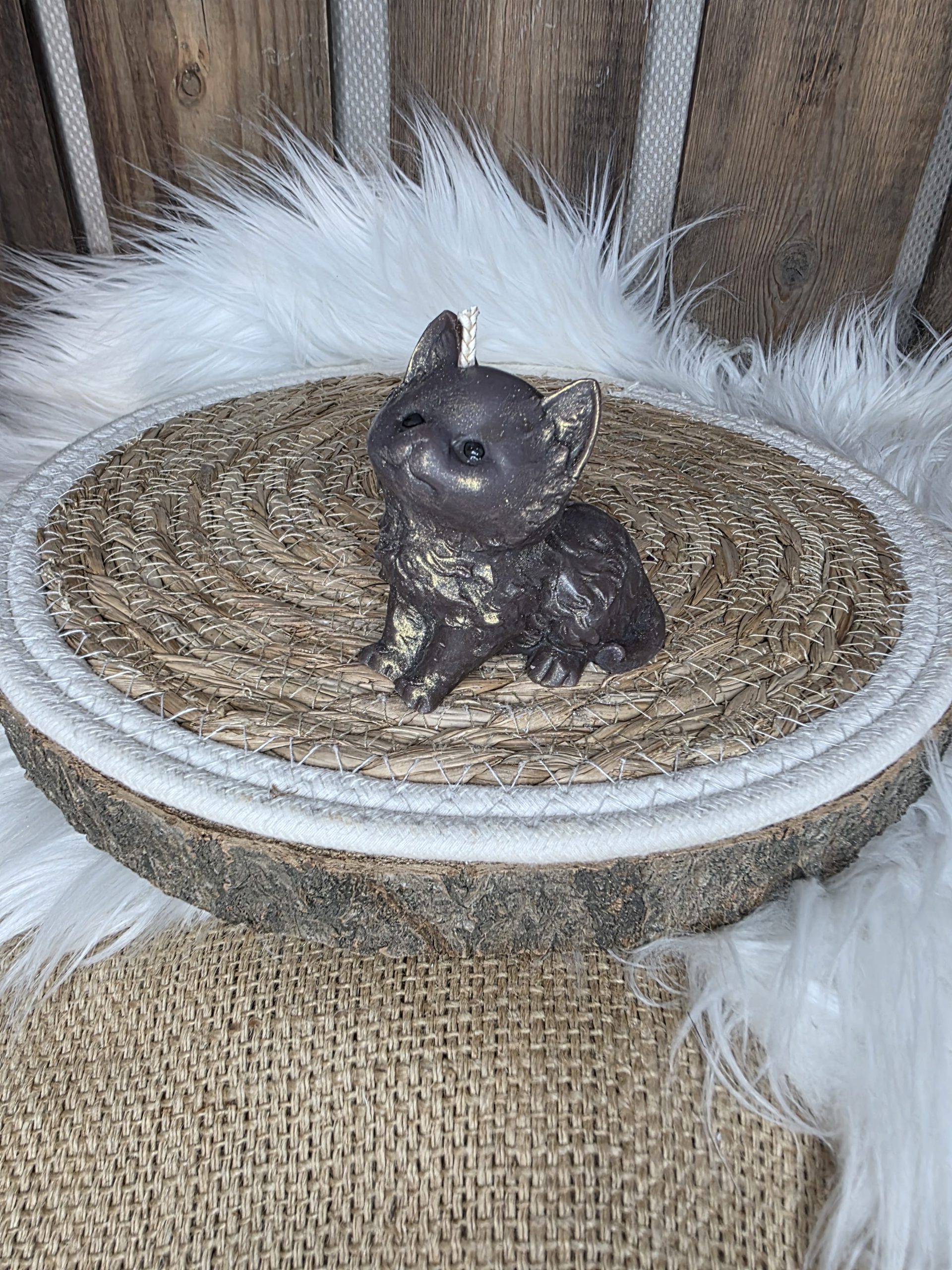 Bougie moulée chaton