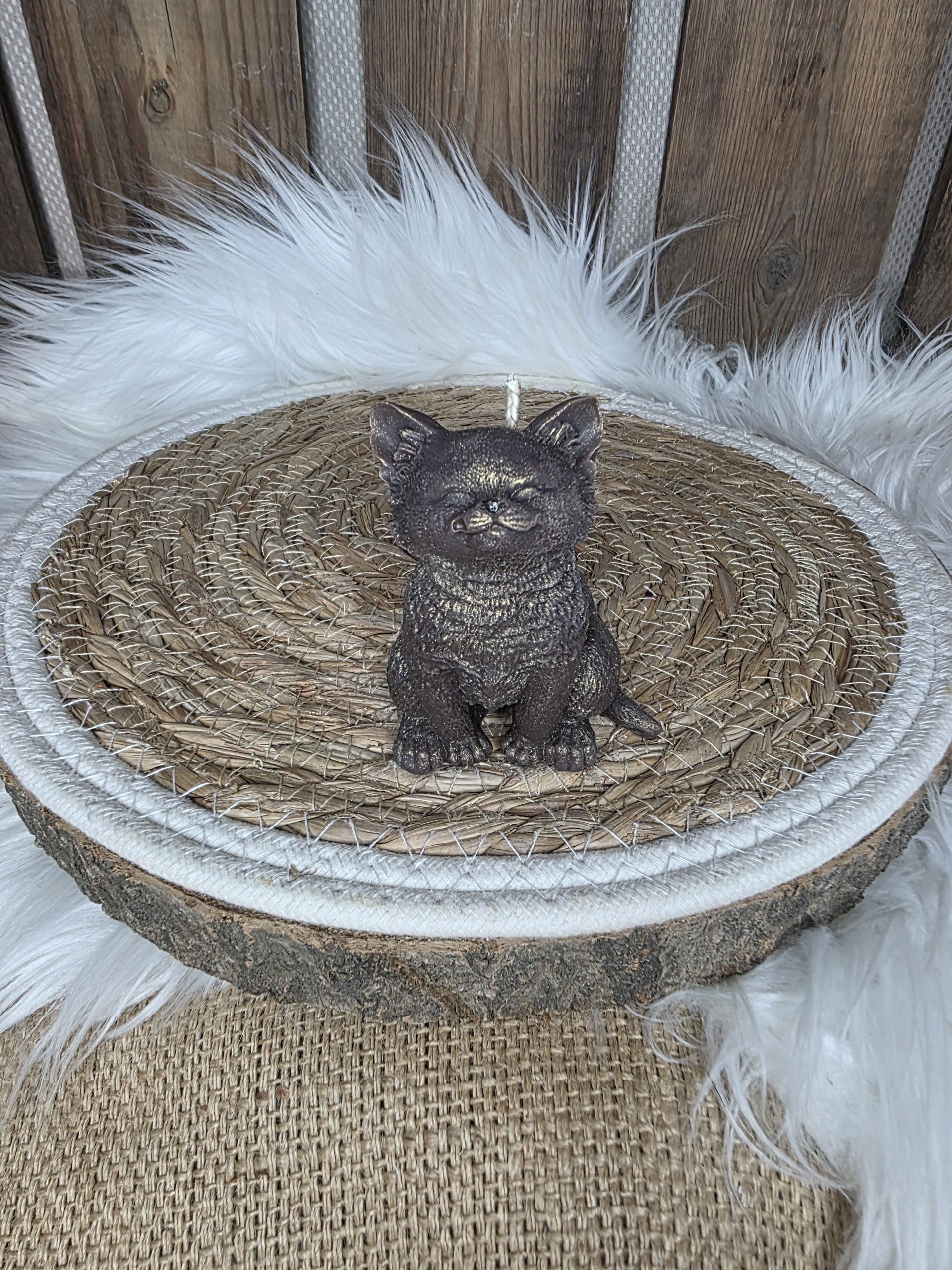 bougie moulée chat